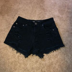 Black jean shorts